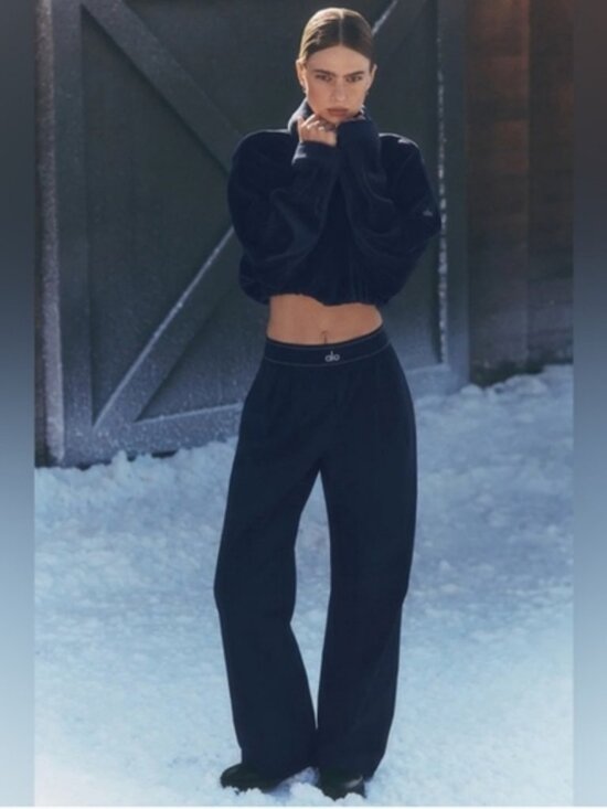 ALO Yoga Pants - ALO Yoga Navy Wide-Leg Lounge Pants